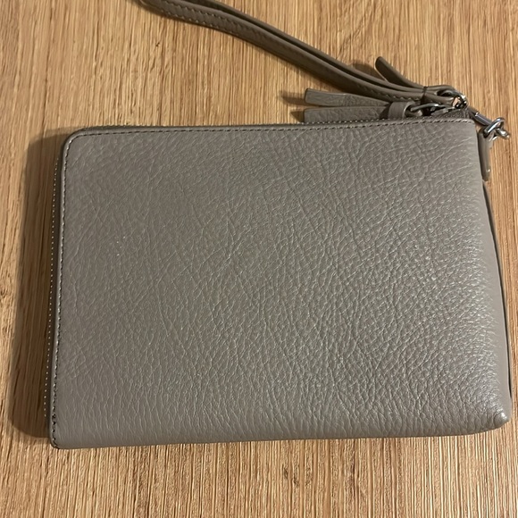 Tory Burch Bags Tory Burch Britten Gray Wristlet with Logo 7.5”L 5.5”H